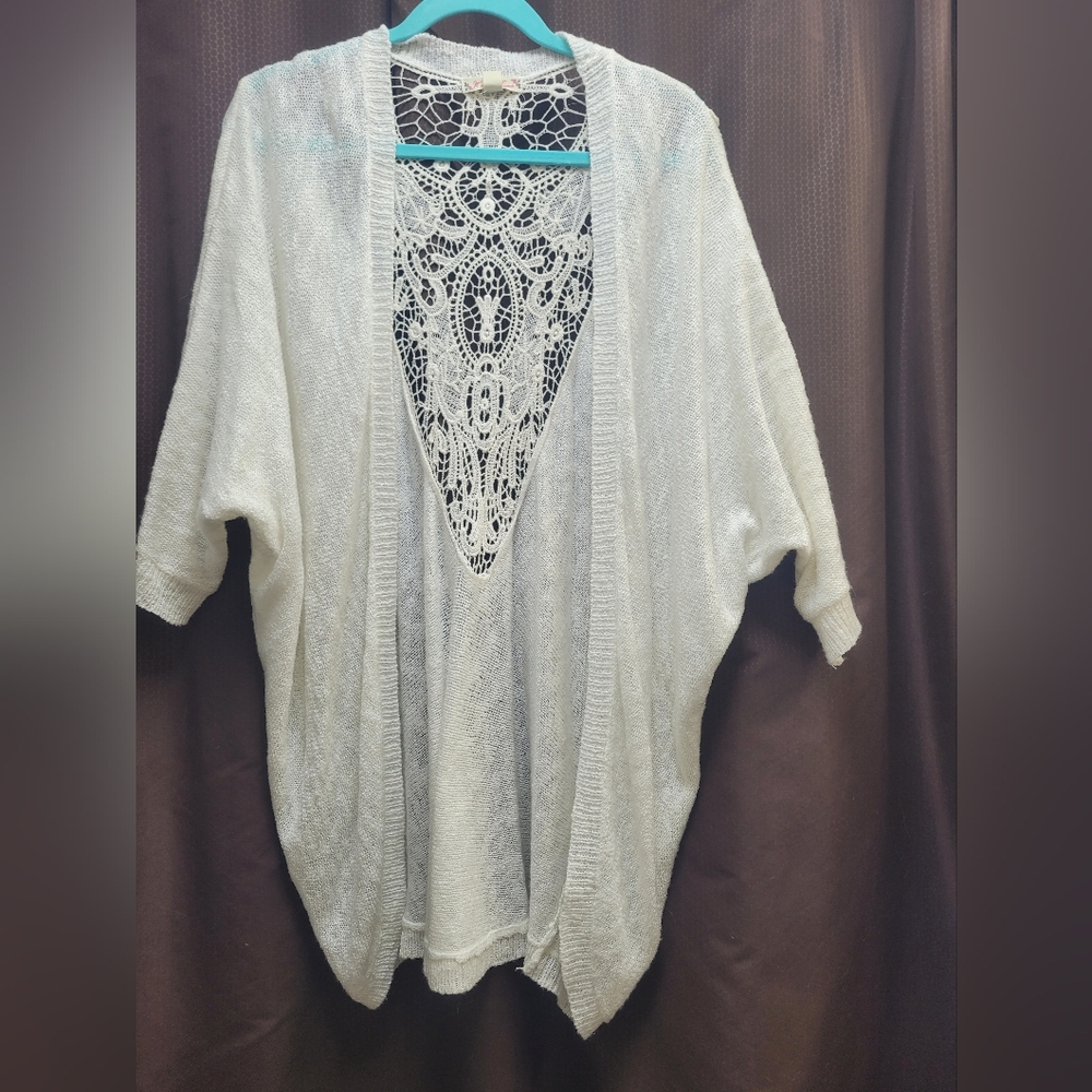 Elegant Cream Lace-Back Sweater